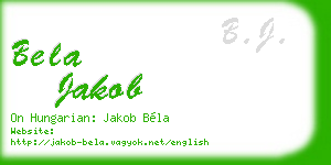 bela jakob business card